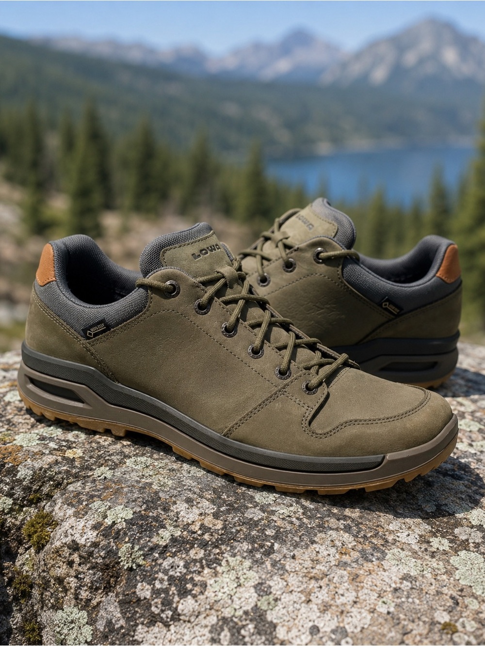 LOWA Locarno GTX Lo Mens Olive Gore-Tex Waterproof Hiking Shoes 310812 NWOB 13